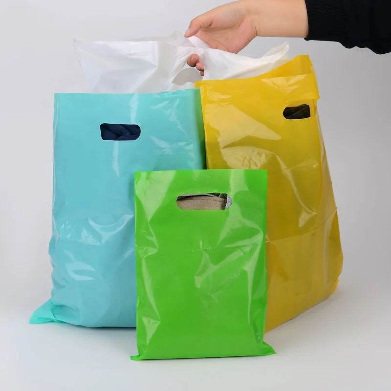 В наличии дизайн логотипа LDPE/HDPE ручка для покупок пластиковый высекальный мешок одежды