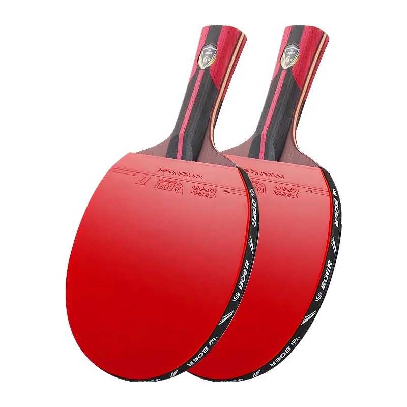 Table Tennis Racket Ping Pong Bat for Training Wholesale Factory Price Wooden Boer-6star Pimples in Sport Users Eco-friendly