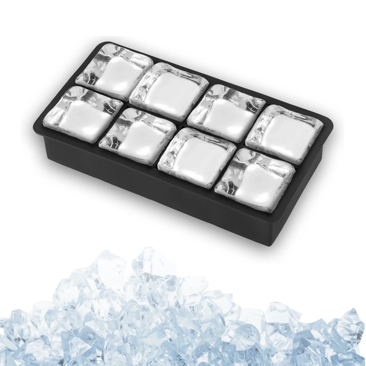 Each Mold Makes 8 Large 2 Inch Cubes The Perfect Size For Any Glass Whiskey Squares Silicone Ice Cube Tray Set
