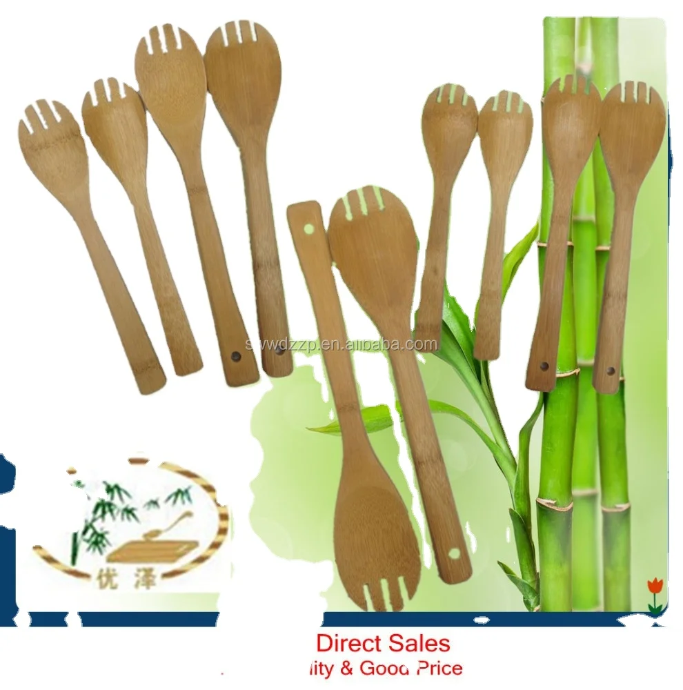 
factory direct sale bamboo salad spoon and forks 