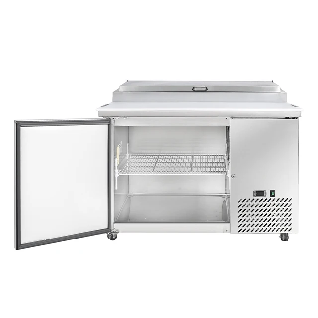 High Quality 304 Stainless Steel Commercial Pizza Refrigerator Fridge Refrigerator Salad Table