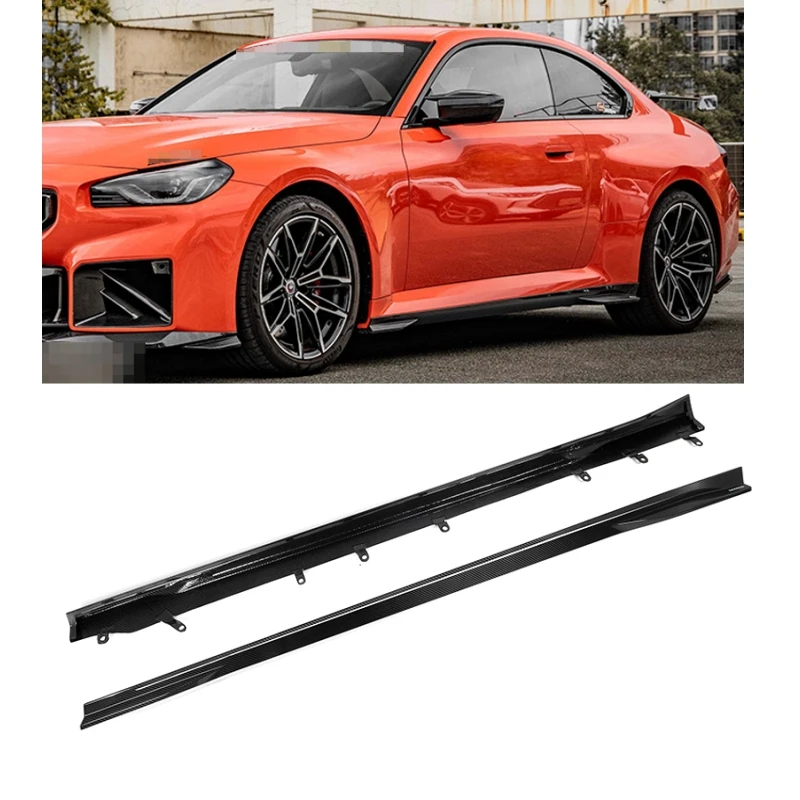 For M2 G87 2-Door 2023+ Dry Carbon Fiber M2 G Car Front Bumper Side Skirts SQ Style
