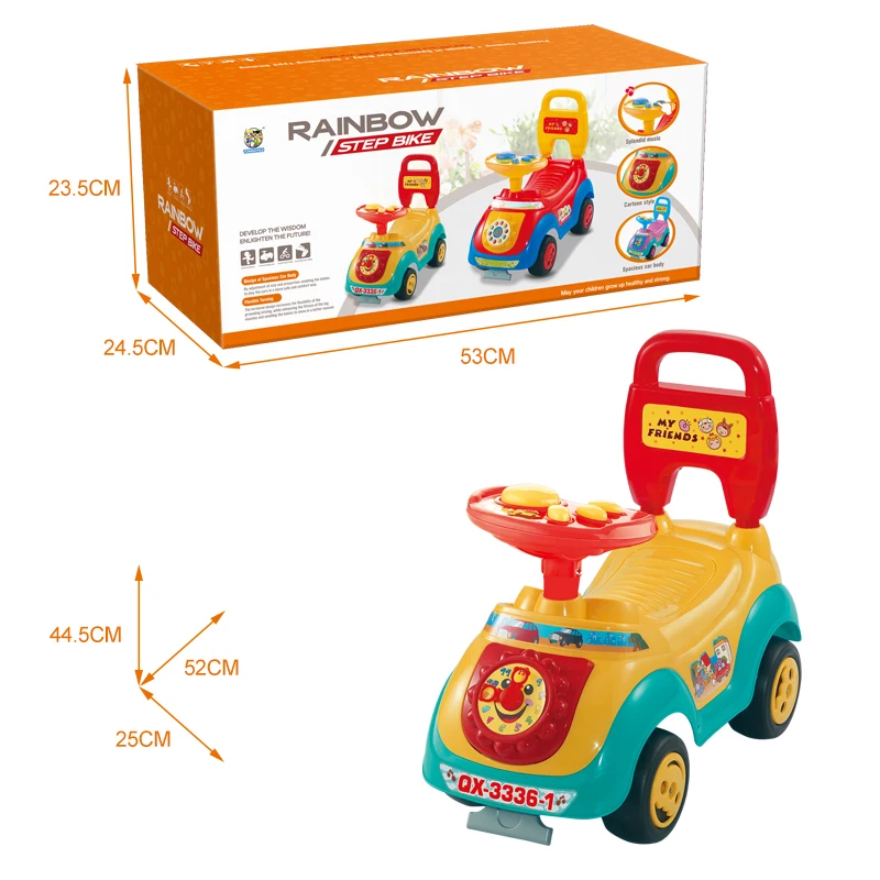 2023 baby riding car stroller plastic big kids ride on push car with push handle