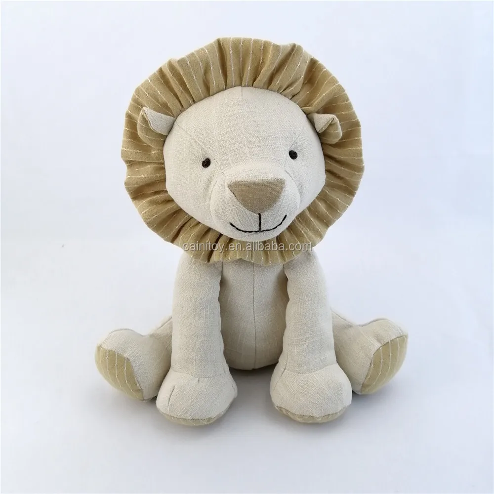 2021 New Design Organic Hand Craft Lion Soft Toy Stuffed Gift Animal Doll Plush Toy Factory Lion Custom Linen Animal Soft Lion