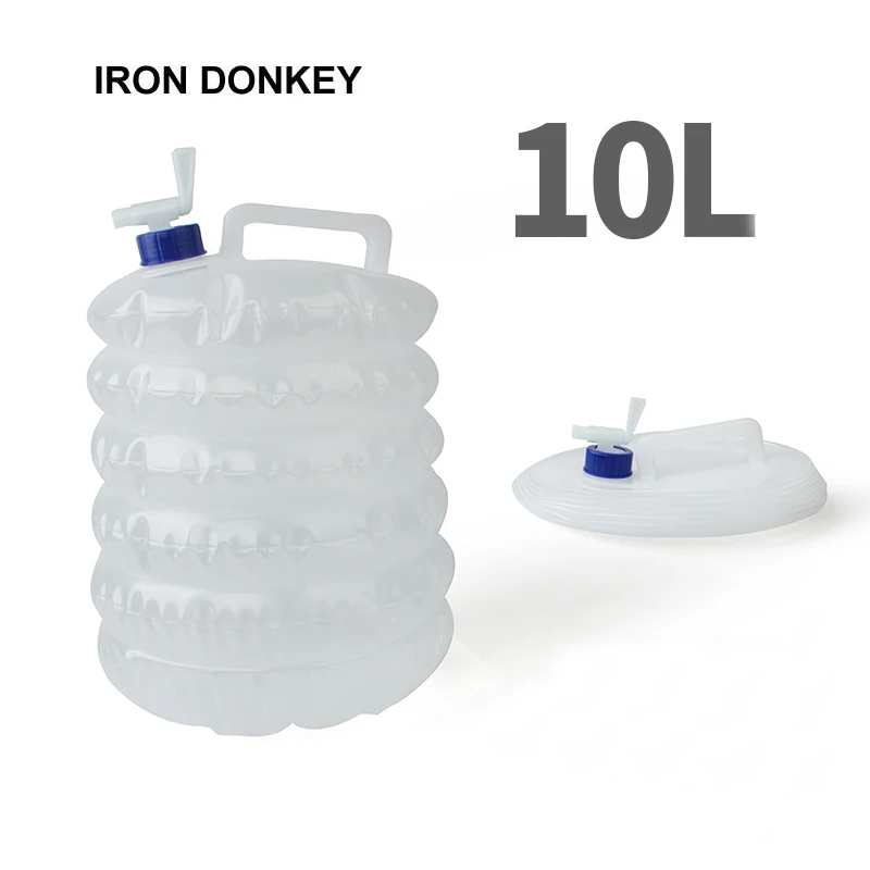 IRONDONKEY 10L Outdoor Retractable Bucket Drinking Water Container On Foot With Faucet Folding Camping Water Bag