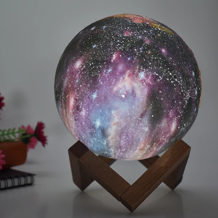 
Rechargeable LED Night Light 3D Print Starry Sky Magic Star Moon Galaxy Lamp Colorful 16 Colors Change Touch Switch Space lamp 