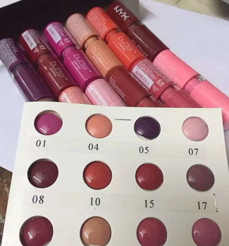 12 pcs/lot 12 colors  lip gloss Butter lipstick long-lasting waterproof liquid lip stick