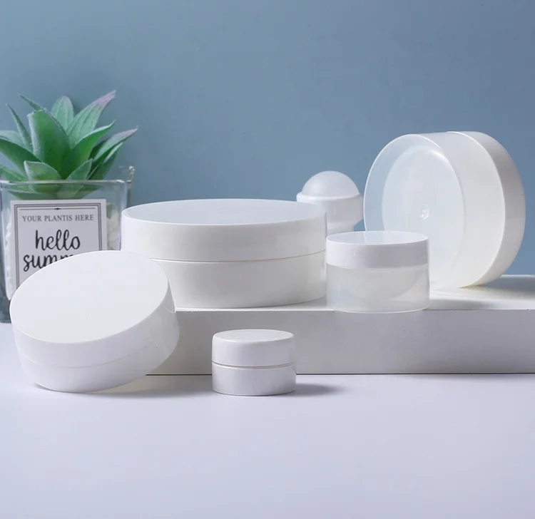 30ml 50ML 100ml 200ml Empty Custom Color OEM Round White Opaque plastic empty jar PP clear cosmetic cream plastic jar
