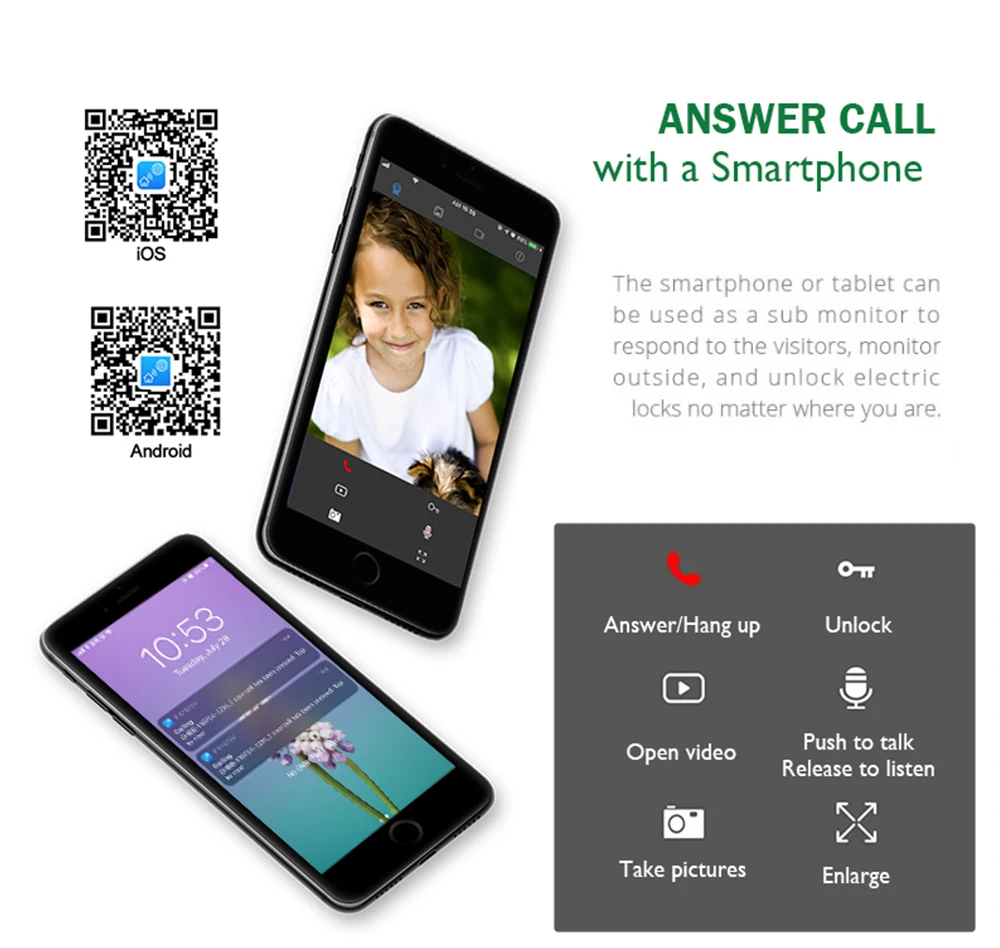 Top quality luxury home multi room 2wired interphone security intercom system two monitors video intercom wifi