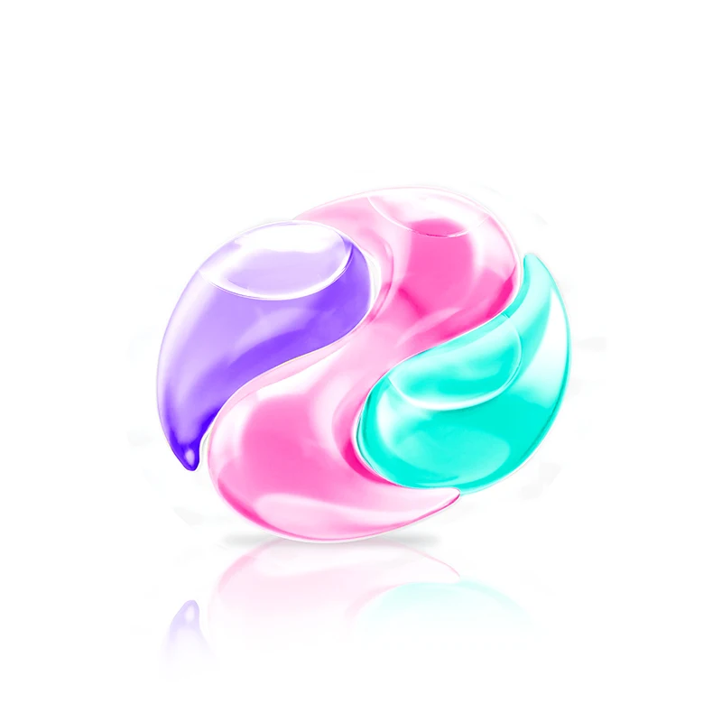 OEM High Quality Laundry Pod Water Soluble Lasting Smell Liquid Laundry Detergent Capsules 3 cavity laundry beads