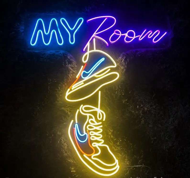 Sneaker Head Custom Electronic Led Light Decorations Wall Decor Neon Lights Sports Fans Bedroom Wall Hanging Sneakers Neon Sign
