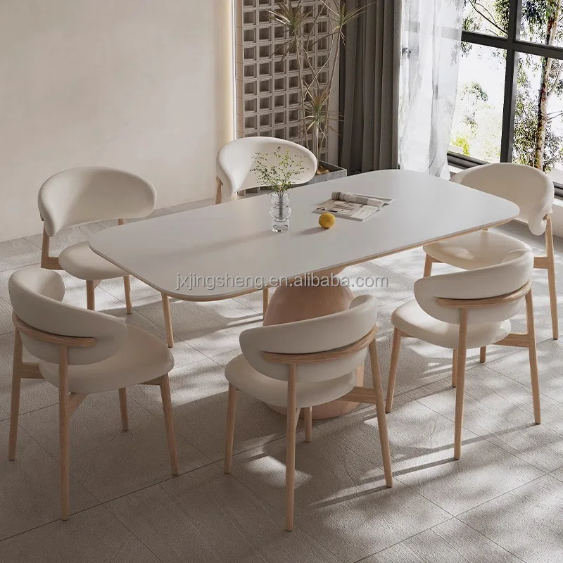 Nordic Modern Dining Table Set Wooden Dining Table With Chair Set