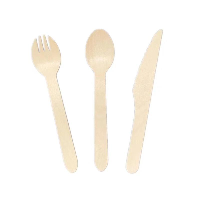 160mm Disposable Wooden Fork Cutlery Tableware Bamboo Dinner Set Wholesale