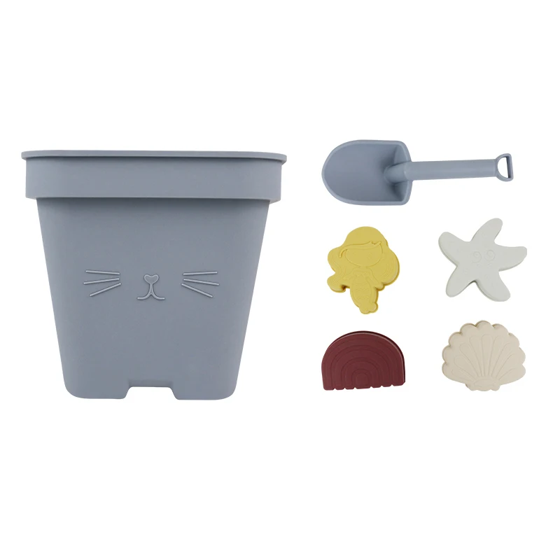 New Arrival Silicone Sand Bucket Summer Outdoor eco-friendly Food Grade Silicone Beach Sand Toys for Kids Bucket Pail Spade Set