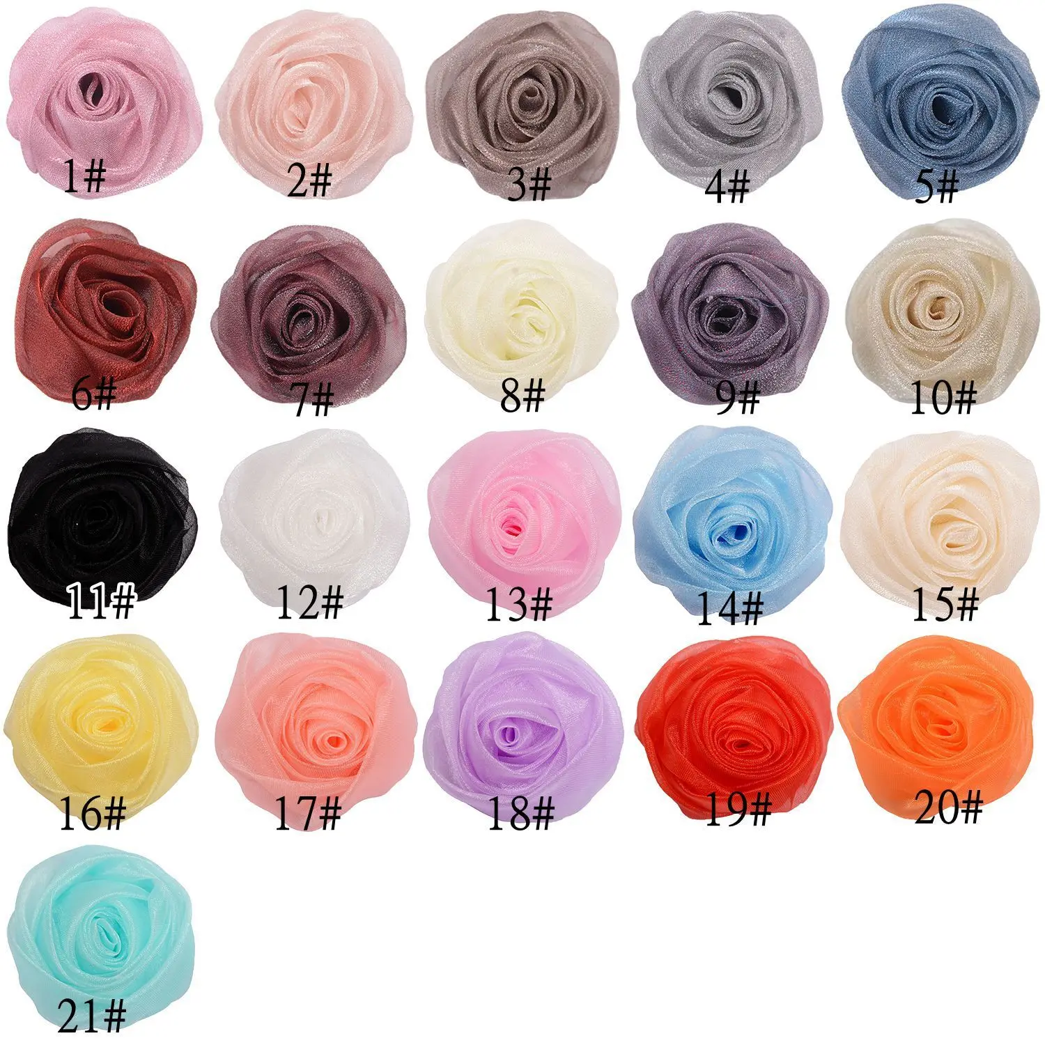 Diy Baby Rolled Ribbon Rose Flowers Bow Fabric Rosettes Flower , Hair Accessory, High Quality Rose Flowers