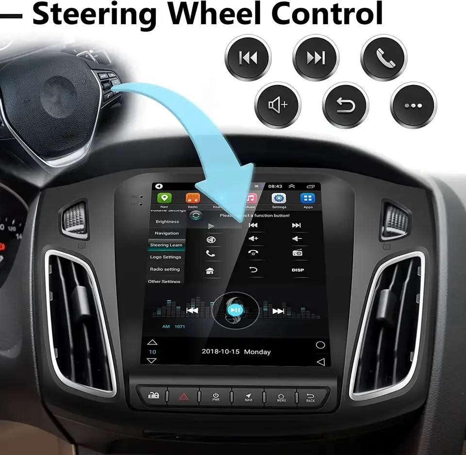 9.7 Inch Radio Frame For Ford Focus 2012-2018 Manual Ac Dash Installation Trim Kit Gps Navigation Frame Stereo Player Dvd Panel