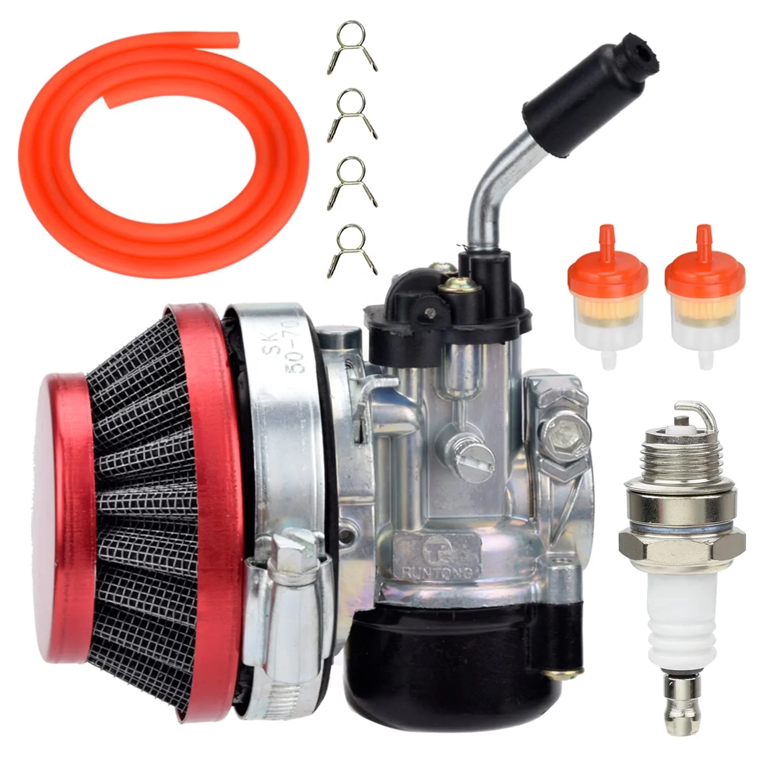 HIAORS 2 Stroke Racing Carburetor Carb Air Filter Kit for Gas Motor Motorized Moto Bike Bicycle Scooter Moped Dirt Bike