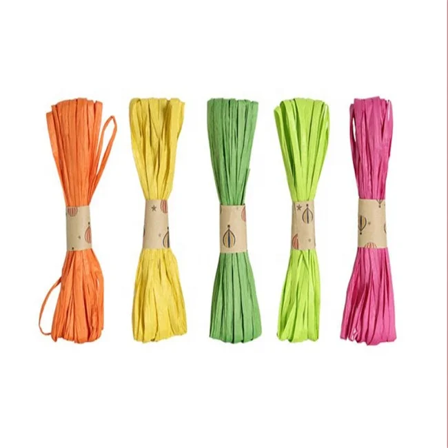 38mm paper raffia ribbon egg roll for holiday