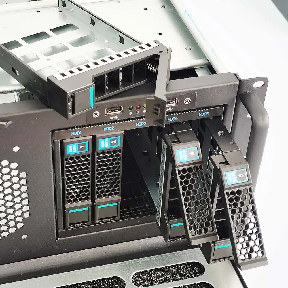 5-Bay Modular NAS Storage Server Case with 5*3.5 HDD Modular Adapter 3*5.25 CD Fit in Stock
