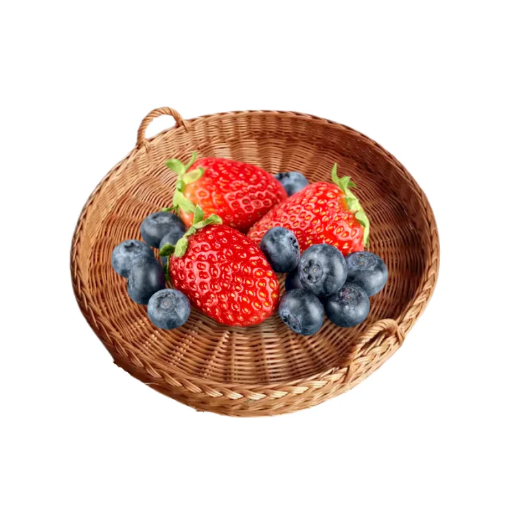 New Arrival Eco-Friendly Natural Bamboo Storage Basket Handwoven Rattan Tray for Fruit Bread Home Use