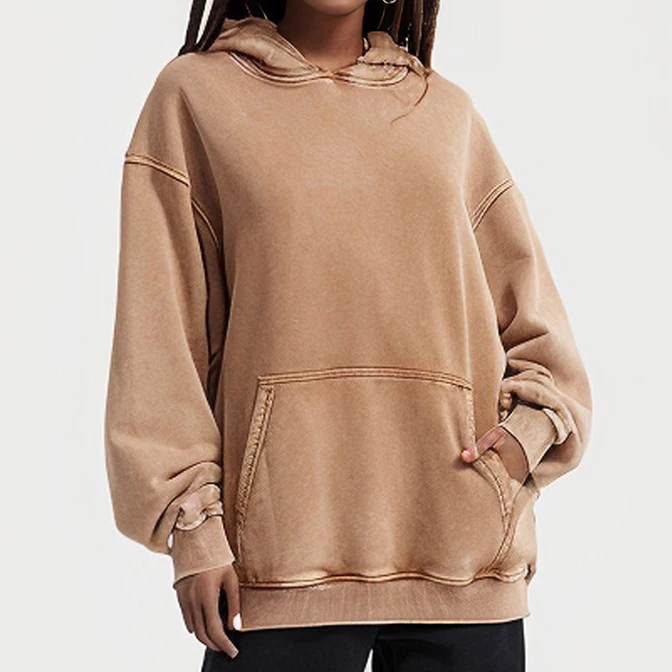 Plus Size 420gsm Heavyweight Custom Oversized Men Acid Wash Hoodies Vintage Plain Hoodies