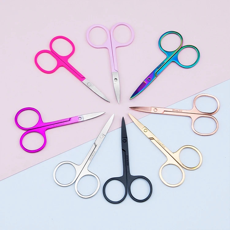 Индивидуальные пользовательские мини-инструменты для макияжа, ножницы для ресниц, ножницы для бровей, принимаются OEM-услуги