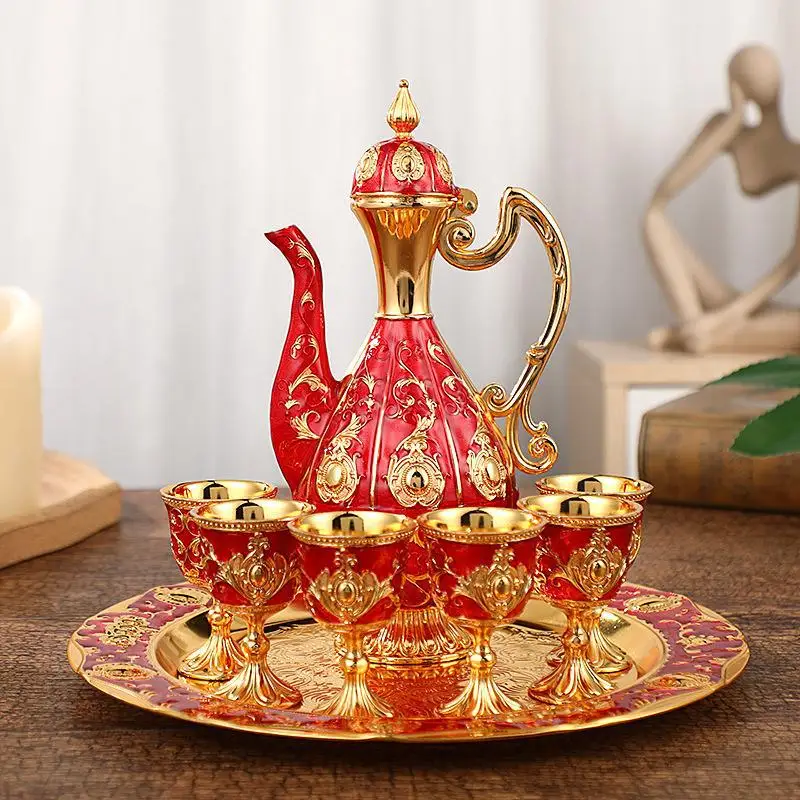 New European pumpkin wine set retro luxury wine set high-end palace style wine set