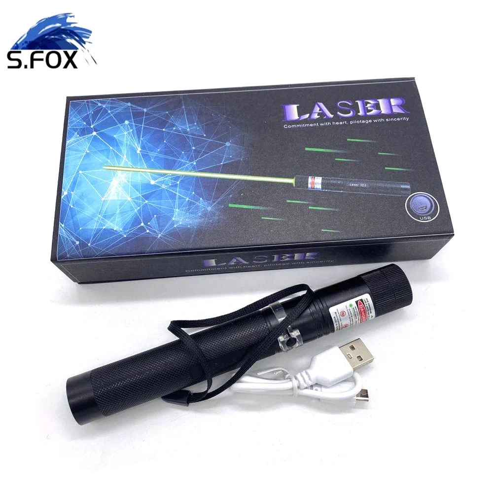 303 USB Laser Pointer 303 Laser Flashlight USB Charge 532nm 650nm Green Red Purple Laser Pointer