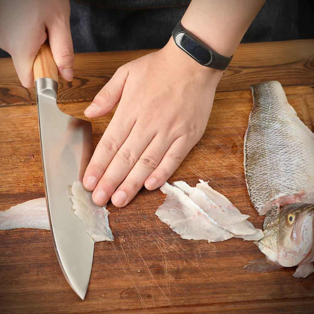Professional 208mm Japanese High Carbon Steel Knife Fish Filleting Sashimi Sushi Slicing Carving Chef Knife Cleaver Knife