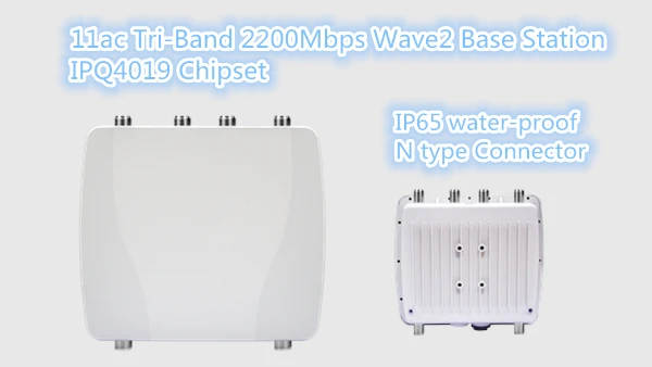 11ac Tri-Band 2200Mbps Outdoor Access Point equipped with Gigabit WAN port integrated IEEE802.3at Power over  Ethernet (PoE)