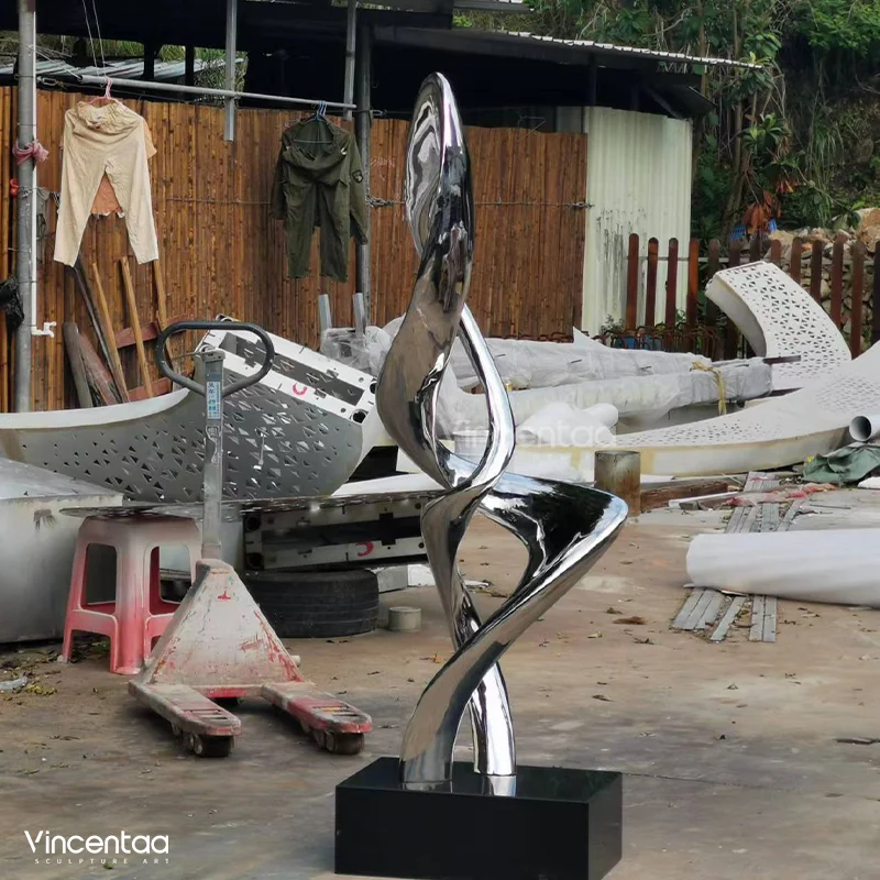 Vincentaa Custom Modern Stainless Steel Twist Sculpture New Style Abstract Design Sculpture