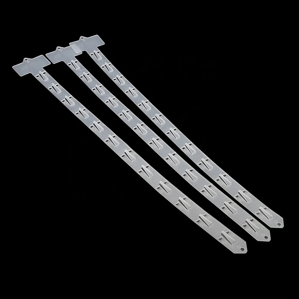 Factory wholesale price plastic hanging display clip strips for supermarket hang strip clip