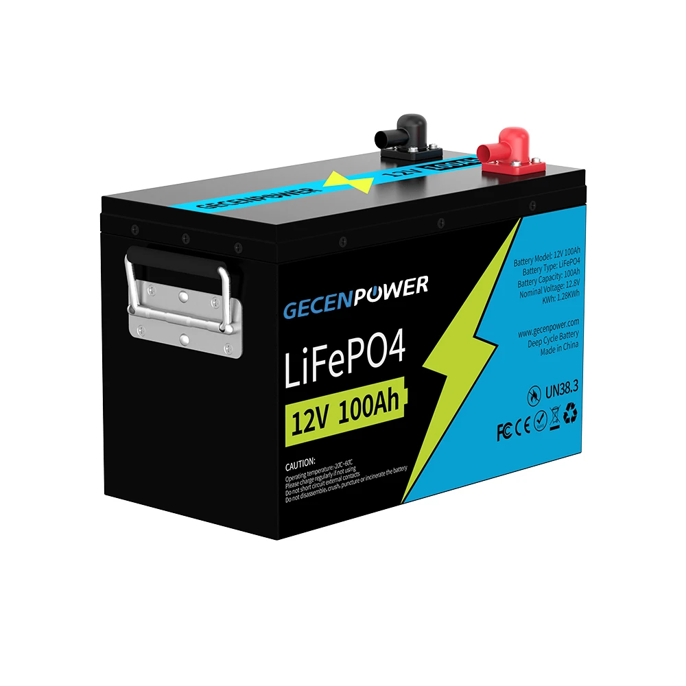 Gecenpower 12v 100ah lithium ion deep cycle battery with bluetooth for rv marine solar system