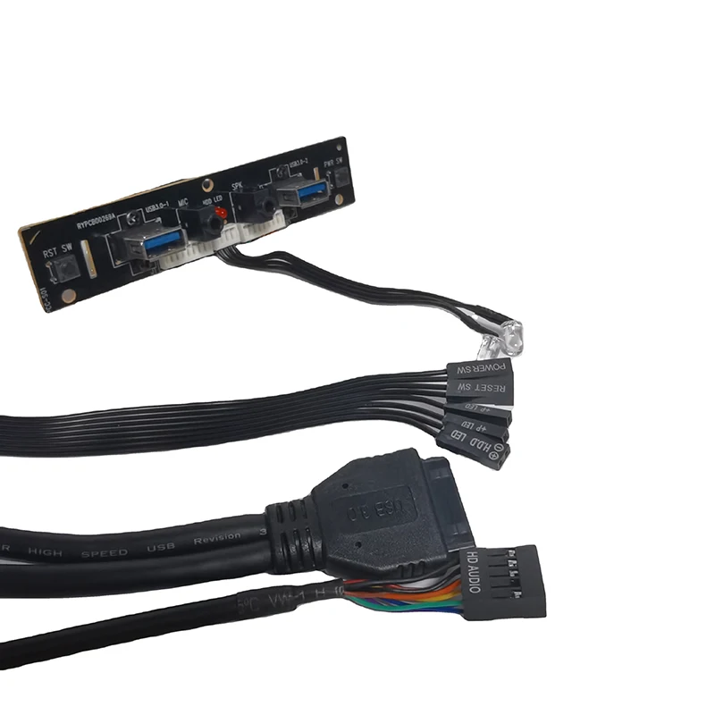 Computer Case Front Panel Mounted Cable Power Switch Dual USB 3.0 PCB Mainboard Circuit Board Audio Interface Wire