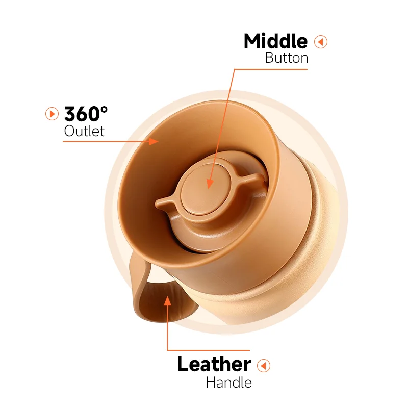 360 WATER outlet bounce cover Double stainless steel vacuum water bottle with leather side handle