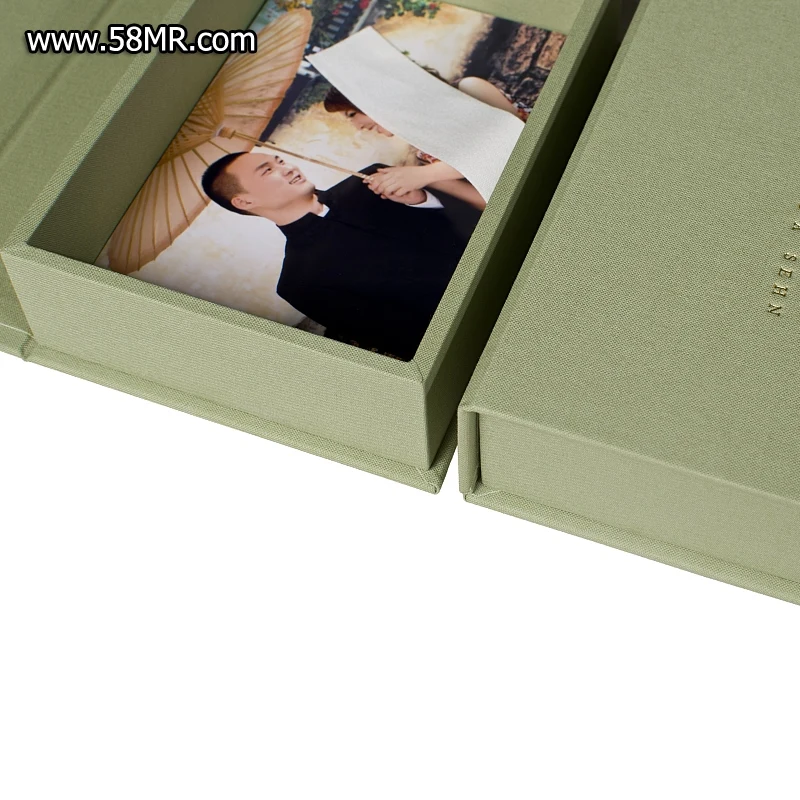 Тканевая фотопечать 4x6 и USB-флеш-накопитель Подарочная коробка для свадьбы