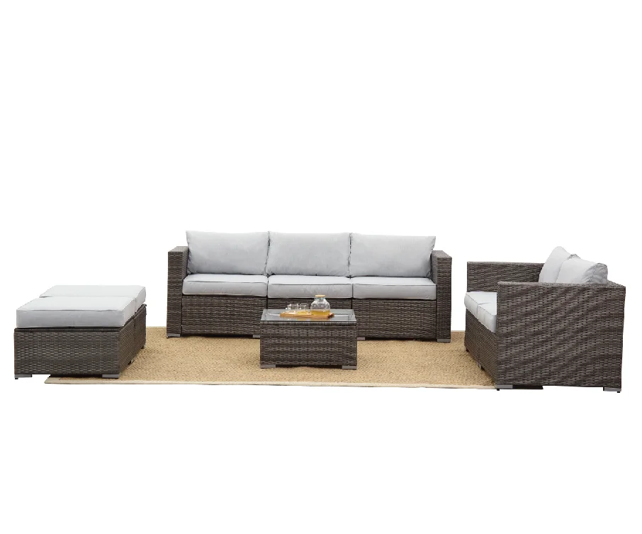 
Outdoor Grey Color Rattan Wicker Garden Sectional Sofa Set Furniture 