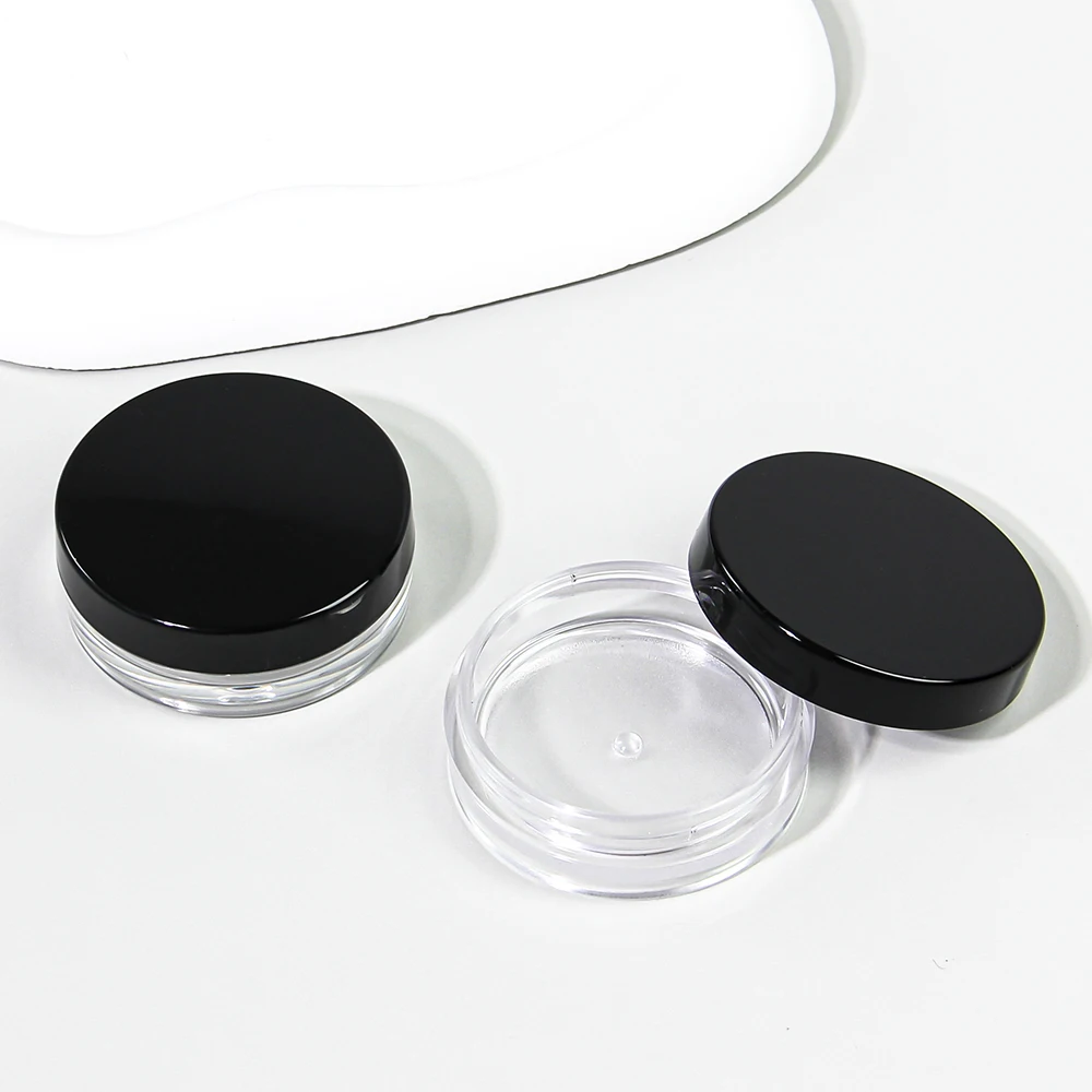 Free Sample 10g Clear Plastic Small Jar Empty Cosmetic Packaging for Eye Cream Lip Balm Container Mini Loose Powder Jar