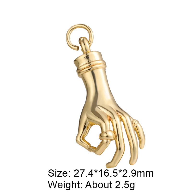 DIY Luxury Gold Lion Hamsa Hand Love Heart Locket Lips Snowflake Charms For Women Handmade Pendant Jewelry Making