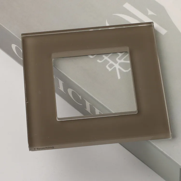 Customized switch tempered glass with silk screen printing for smart wall socket