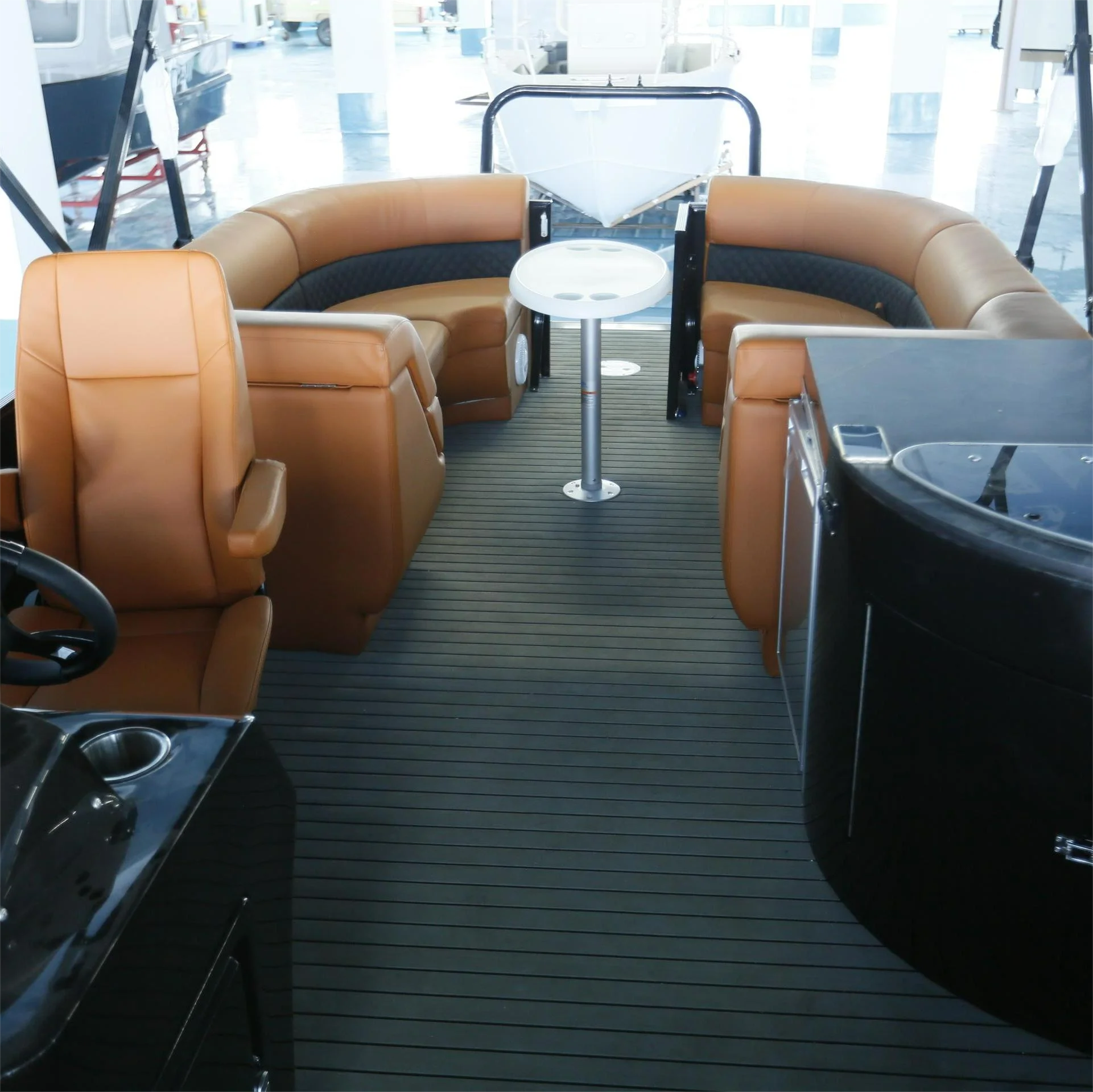 Kinocean 25FT Best Quality Full Welded Aluminum and Fiberglass Pontoon Boat with Engine for Water Entertainments