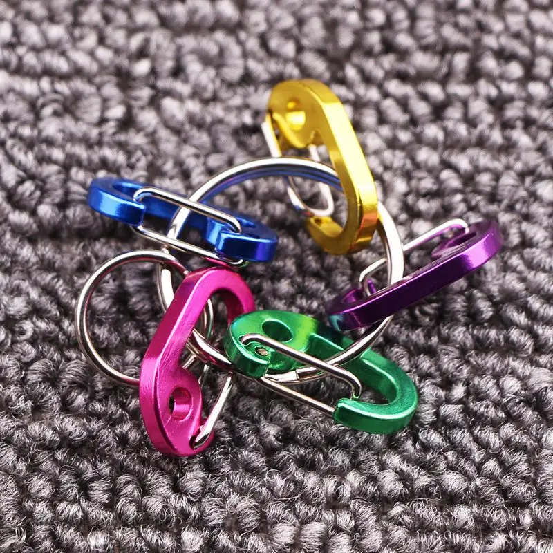 Factory Supply D Spring Buckle Aluminum Climbing Hook Accessories Carabiner Small 5 Pcs Mountaineering Buckle