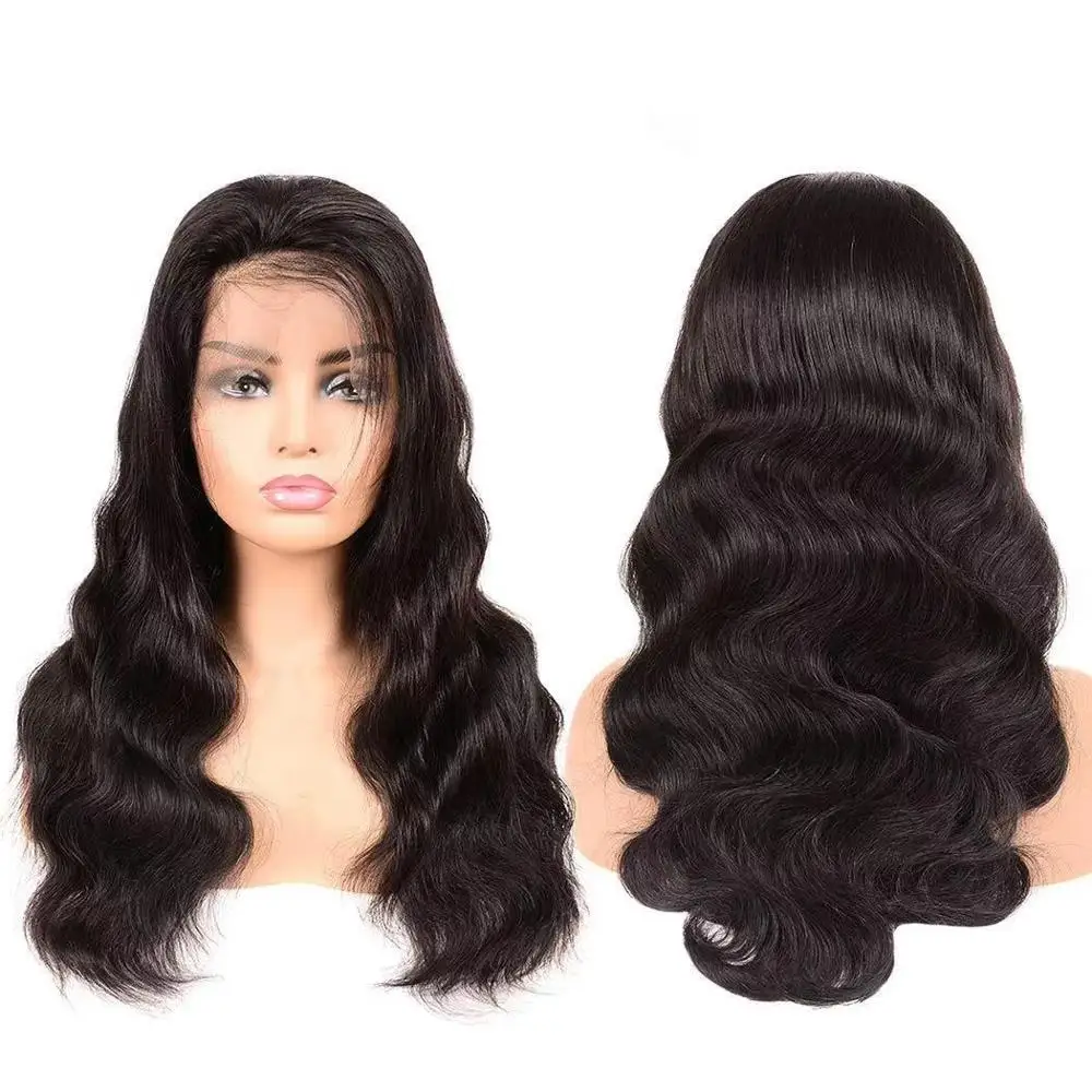 Front lace real hair wig Europe and America big wave wig for human hair