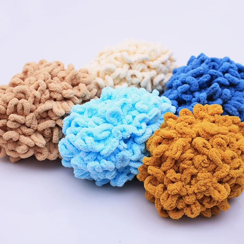 wholesale prices baby blanket 100% polyester chunky chenille fancy yarn for hand knitting