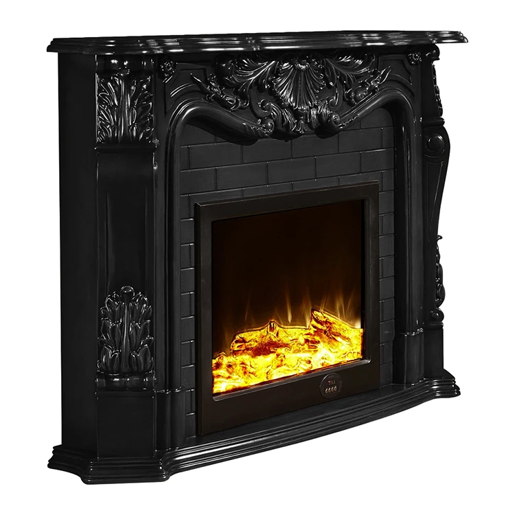 Remote Control Fireplace French Dark Mantel Stand Freestanding Fireplace Decorative Heating Fireplace Mantel Core