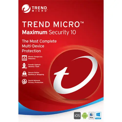 
 Trend Micro 2019 Maximum Security 3 years 3 devices Online Digital Key Antivirus software  