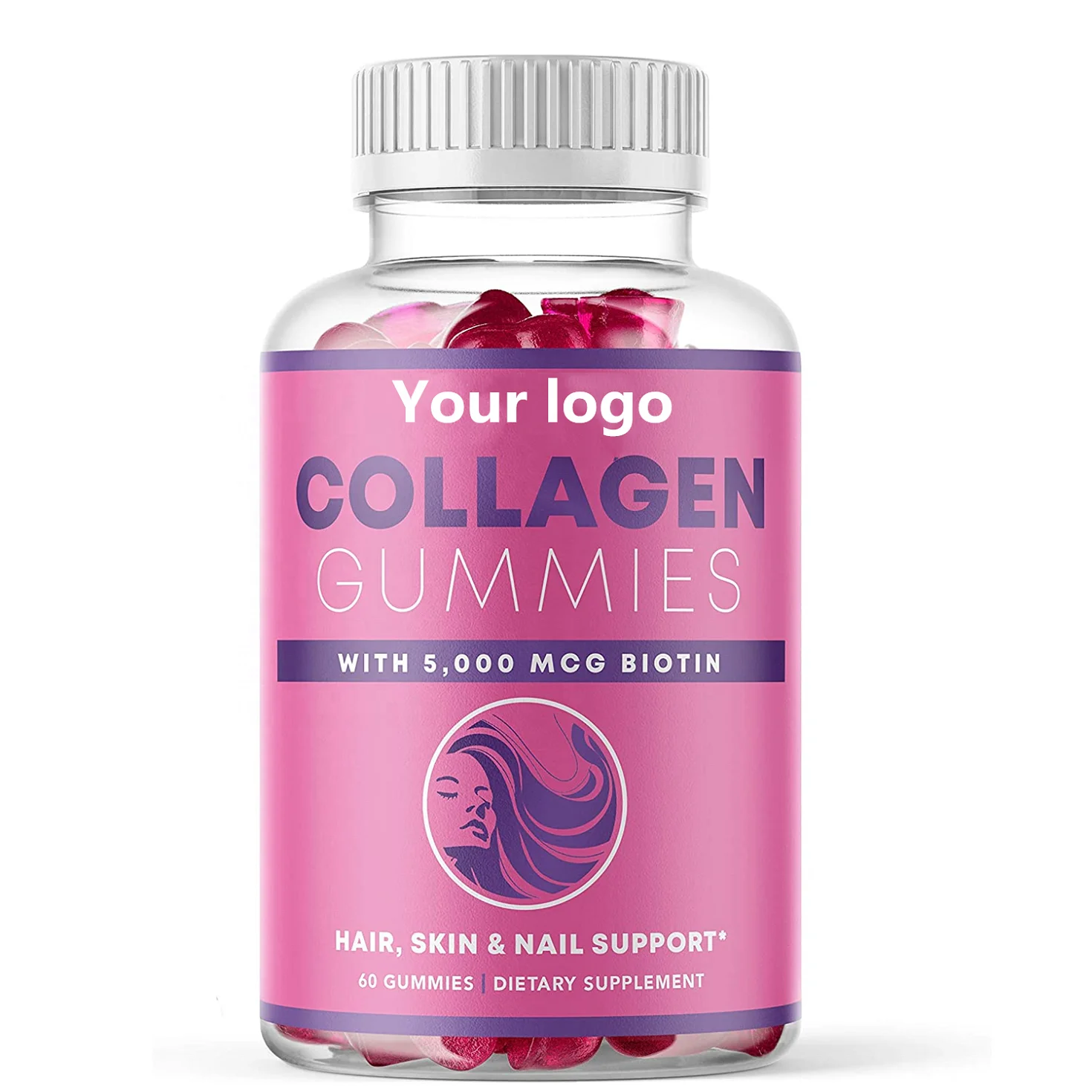 Hot Selling Anti Aging Vegan Pectin Vitamins Candy Tablets Bear Hair Growth Collagen Gummy