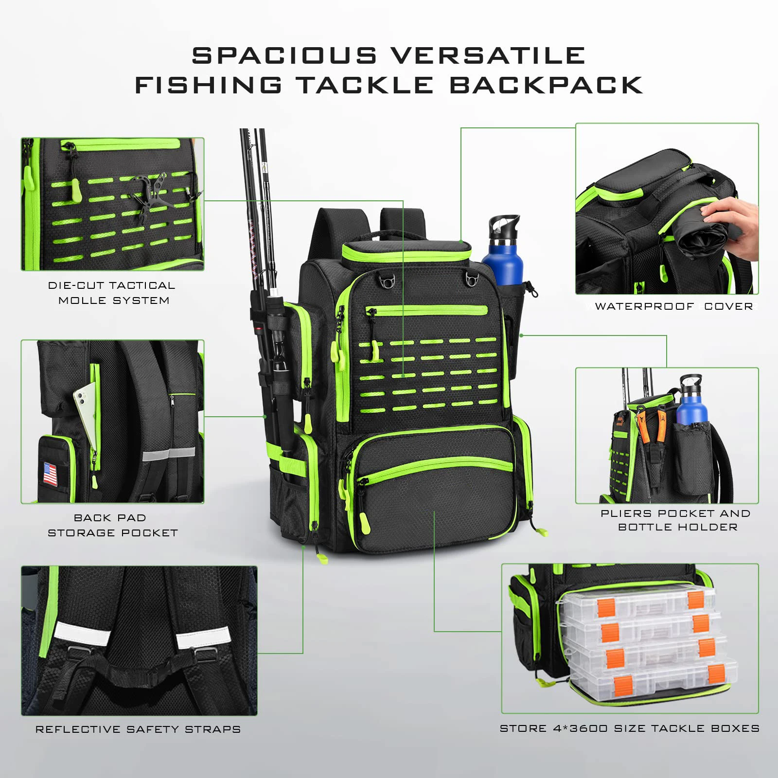 Portable Fishing Tackle Tote Storage Bags Water-Resistant Fishing Gear Storage Durable Fishing Tackle handbag