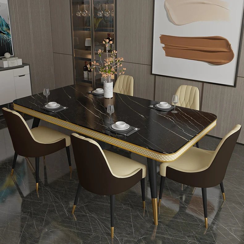 Marble Table Top Home Dining Room Furniture Dining Table Set