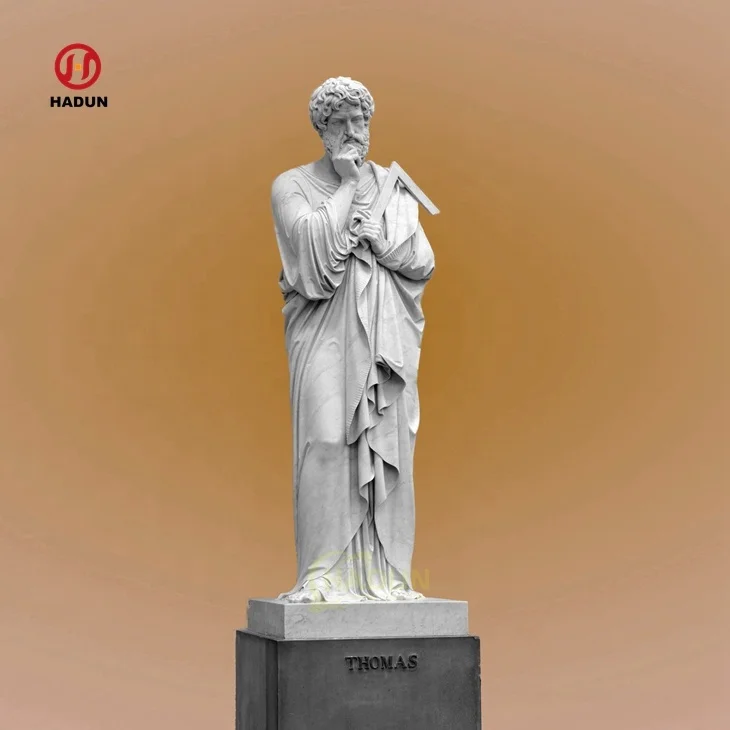 Outdoor Hand Carved Religious Saint Sculpture Marble St Simon Zelotes Statue